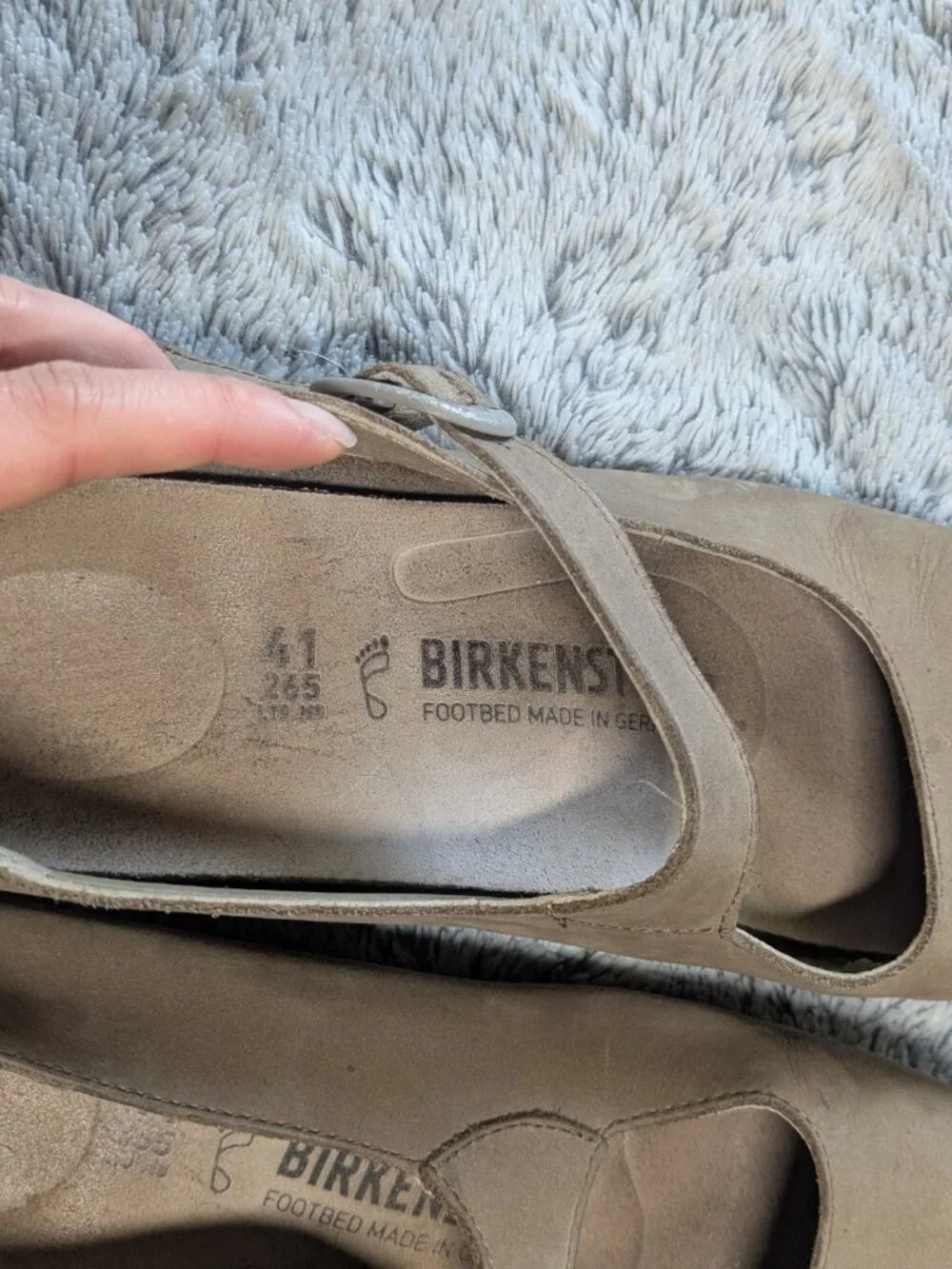 Birkenstock Tracy Mary Jane Tan Flats Sandals Nubuck Slip On Size 41 US 10